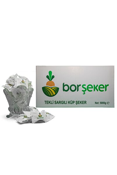 BOR ŞEKER Tek Sargılı Küp Şeker 5 KG %100 Pancar Şekeri