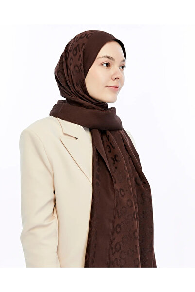 Valentino Orlandi Alia Jacquard 60% Lyocell 40% Cotton Shawl-4_Acı_Kahve