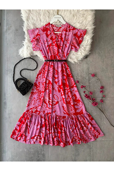 modabetce Double-Breasted collar women's dress