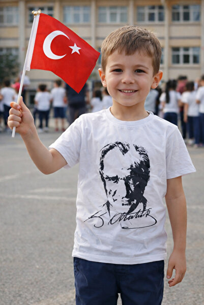 Jaju Baby Παιδικό μπλουζάκι με στάμπα Ατατούρκ – Για αγόρια/κορίτσια – Μπλουζ...