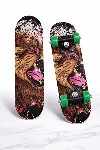Prlk toys 60 cm Orta Boy Skateboard – Vahşi Aslan Desenli Kaykay