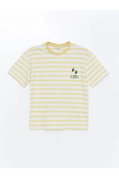 LC Waikiki تي شيرت LCW Kids باللون الأخضر ذو الرقبة المستديرة للأولاد