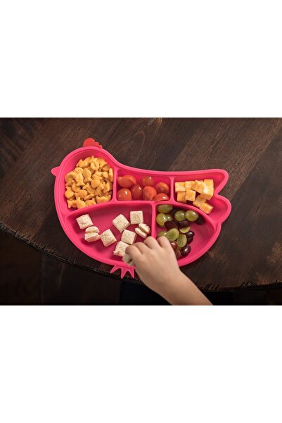 Innobaby Tavita compartimentata din silicon, cu ventuza - - Chicken Pink