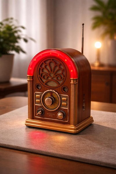 BLOMSTER Everton Rt-752 RGB Led Işıklı Nostaljik Bluethoot Radyo Müzik Çalar