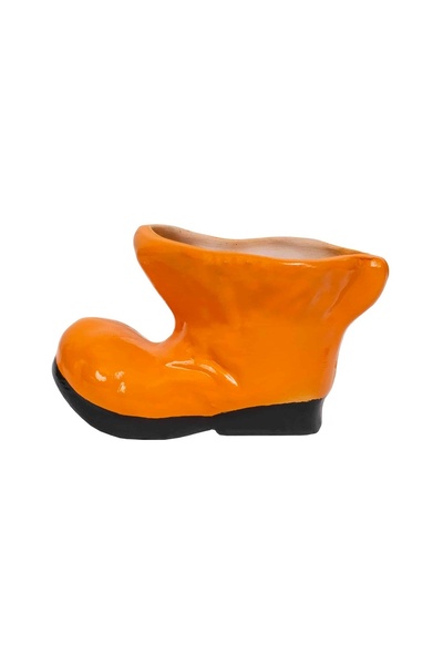 FOXMAG24 Ceramic garden decoration mini boot with flower stand, 10x18 cm