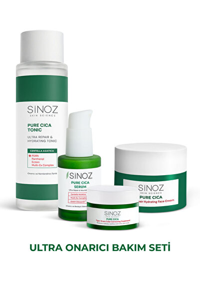 SİNOZ Pure Cica Ultra Onarıcı ve Ton Eşitleyici 4'lü Bakım Seti