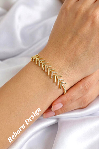 REBORN DESIGN Gold Color Zircon Stone Fish Back Bracelet