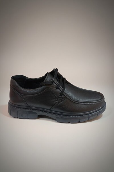 Modayak Ata Black Lace-Up Genuine Leather Daily Men's Shoes