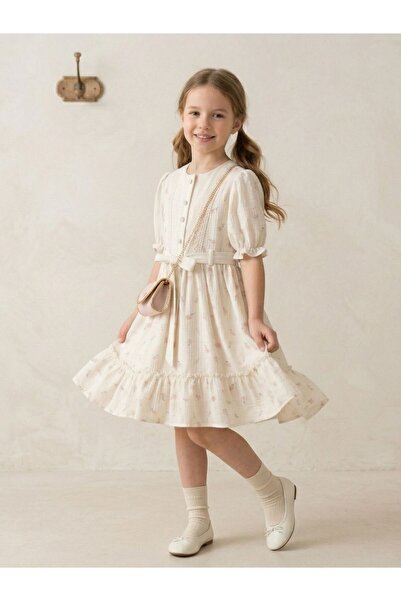 Cherrys Bebek Εμπριμέ Φορεσιά από Λινό για Κορίτσια