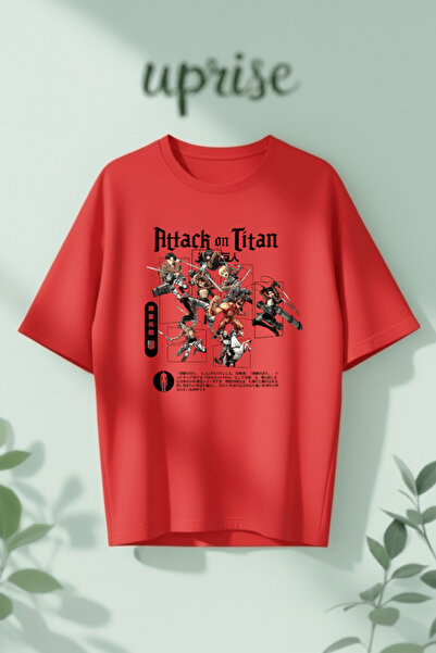 Vordevia Μπλουζάκι Attack on Titan με στάμπα, βαμβακερό, oversized