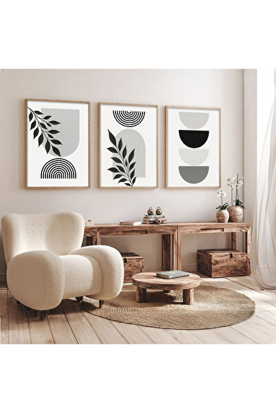 Dekorsiahome Set de 3 piese cu cadru din lemn pentru sufragerie, living, bucă...