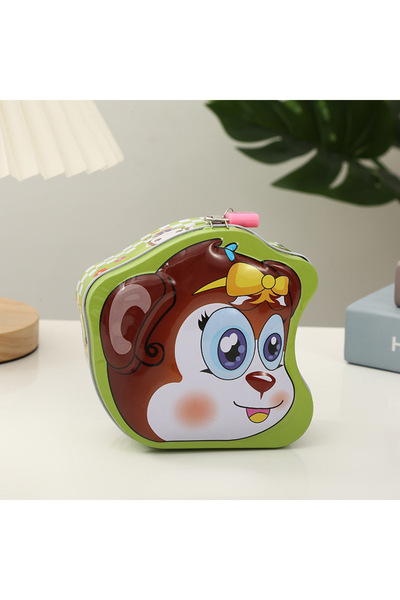 Livava Μεταλλικός κουμπαράς με φιγούρα μαϊμού - Παιδικό κουτί αποταμίευσης με...