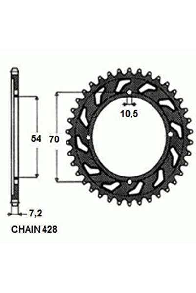 Power Force Pinion spate CBR 125-250, 2004-2015, 42 dinti, pas 428, SunStar