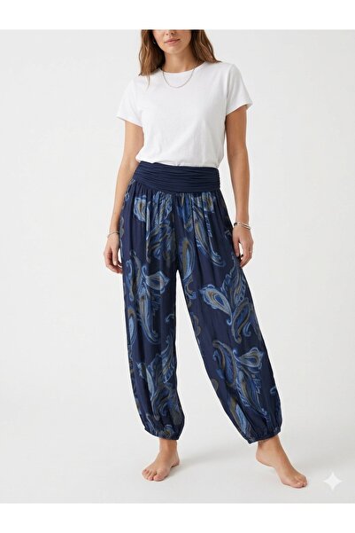 della moor Women's Navy Blue Italian Ethnic Patterned Shawl Patterned Shalwar...