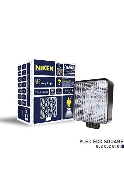 Niken Çalışma Lambası Kamyon İş Makinesi Atv Eco 9 Ledli Kare