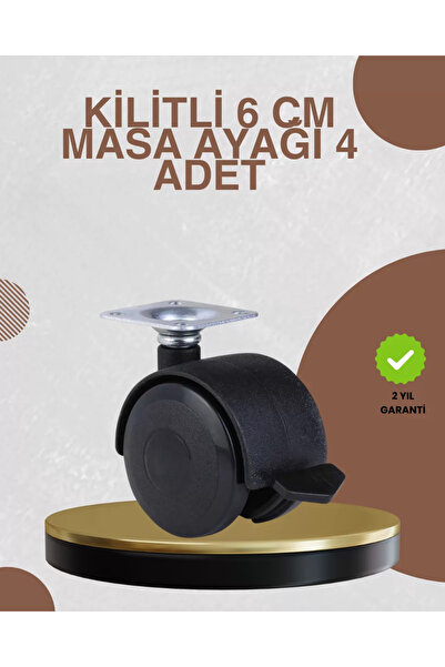 TEKNOLOJİBİZDE Kilitli Mobilya Ayağı 6 cm 4’lü Set Zemin Korumalı