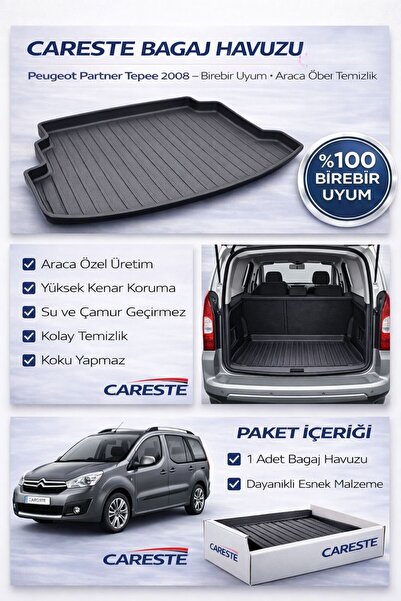 CarEste PEUGEOT PARTNER TEPEE 2008-2018 MODELLER ARASI BAGAJ HAVUZU