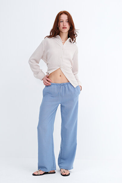 Addax بنطلون بحزام خيطي عند الخصر PN16372-İ6