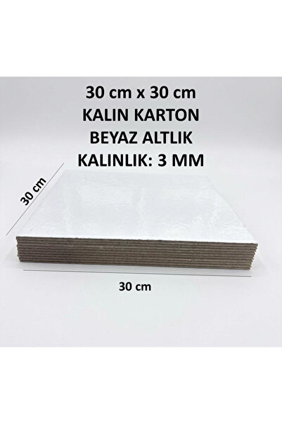 PASTA ADAM PARTİ VE PASTA MALZEMELERİ 10'lu Beyaz 30x30 Kalın Pasta Tabanı ( ...