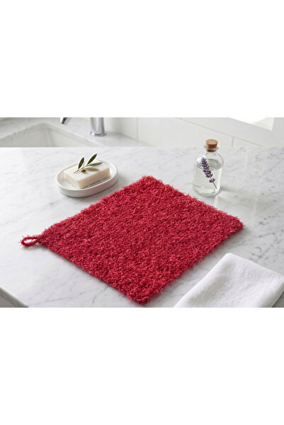 dogohandmade El örgüsü Ultra Bol Köpüren Premium Kırmızı Banyo Kesesi-Orta Se...