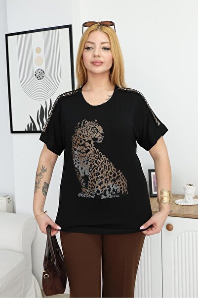 Siyezen Μπλούζα με στάμπα Gold Tiger Stone σε μεγάλο μέγεθος