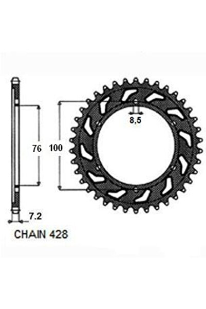 Power Force Pinion spate Yamaha YZF125R, 2008-2017, 48 dinti, pas 428, SunStar
