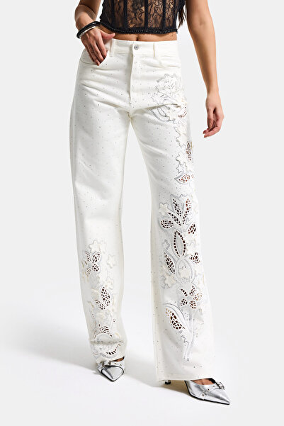 it's basic Women's Off-White T-7S6-101 Loose Fit Special Design Denim Jeans w...