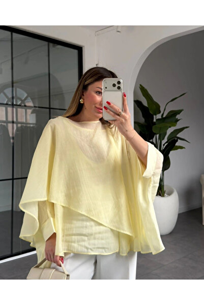 My Blog Yellow Flying Cape Blouse - 5026