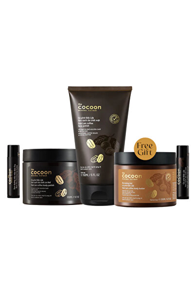 The Cocoon Original Vietnam Coffee Smooth & Glow Exfoliation Kit Body Scrub B...