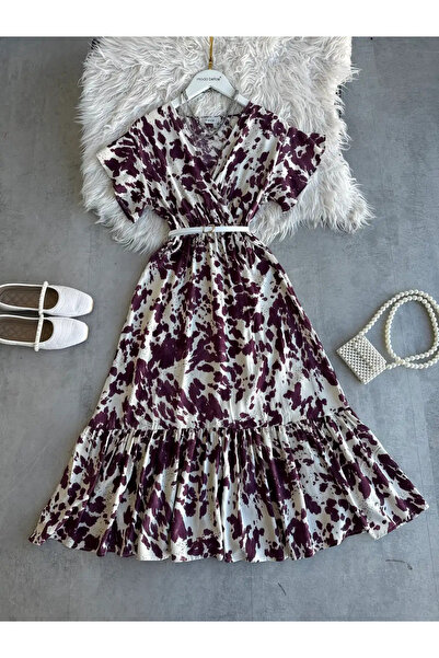 modabetce New Season Dry Collar Midi Length Women's Dress