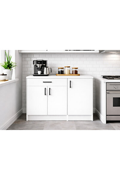 Tdesigno Siyam Alt Modülü-Çok Amaçlı Dolap -100 cm -3 Kapaklı 1 Çekmeceli -La...