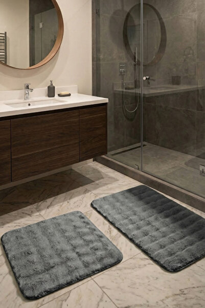 dekozer 2-Piece Plush Bubble Bath Mat Set 60X100+50X60 cm Non-Slip Latex Base...