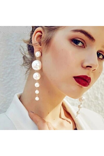 OEM Long, elegant earrings with pearls