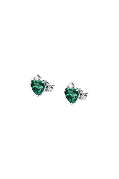 MORELLATO Tesori earrings, 925 silver, rhodium plated, green crystals, silver...