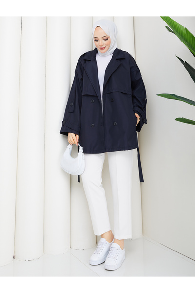 RACE FASHİON Καμπαρντίνα Oversize Bondit με λεπτομέρεια κουμπιών και ζώνη RC8...