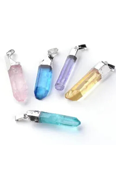 GemSale Pandantiv din cuarț fațetat colorat