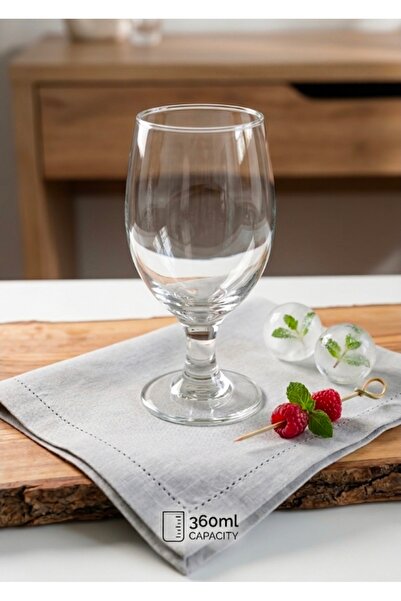 Fiamma Transparent Glass Goblet - with Foot, Stylish Design, Water, Beer, Sof...