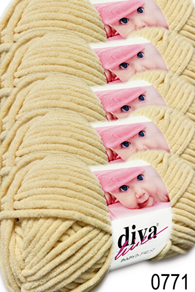 Diva İplik Το πρώτο βελούδινο νήμα του μωρού (5x100γρ.) - 0771 - Μπεζ