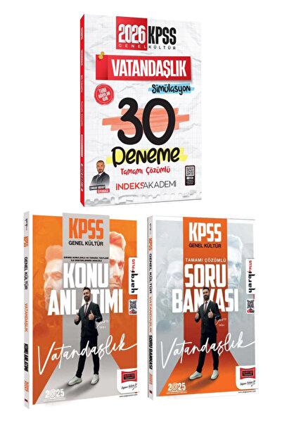 İndeks Akademi 2026 KPSS Emrah Vahap Özkaraca Vatandaşlık 30 Deneme+ 2025 Emr...