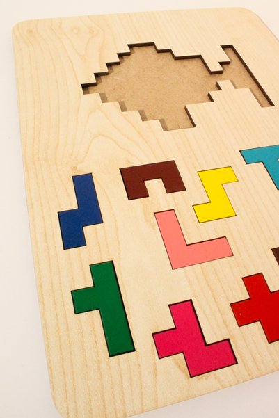 Store Wooden Educational Puzzle |   3 in 1 Shapes, Colors and Animals Puzzle |   Montessori 3+ Age Toy