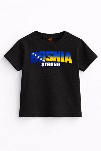 Rabona Fashion Bosnia Strong Legacy – تي شيرت للأطفال مطبوع عليه علم البوسنة