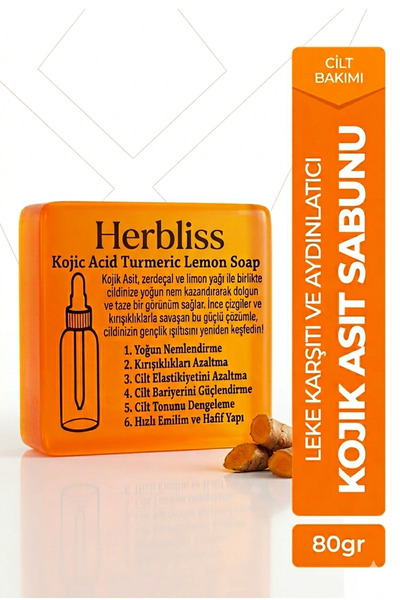 Herbliss Kojik Asit Sabunu (zerdeçal Ve Kojik Asit) Leke Ve Kırışıklık Karşıt...