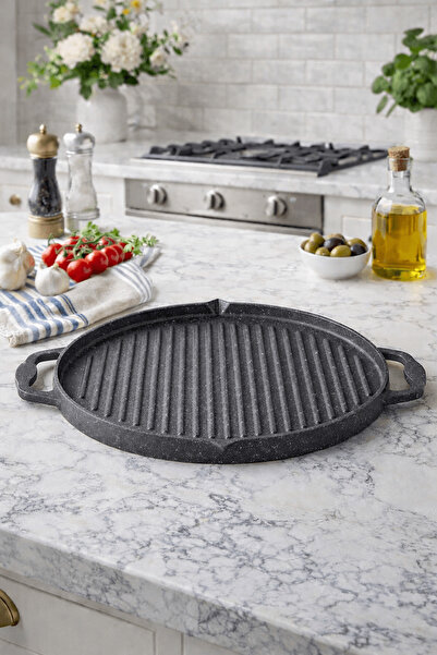 Luxxa Home Riva Elite Çift Taraflı Döküm Tava 34cm Antrasit