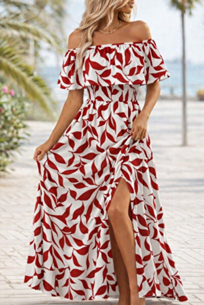 Kokosh moda Rochie lungă din jerseu pentru femei, cu guler tip Madonna și det...