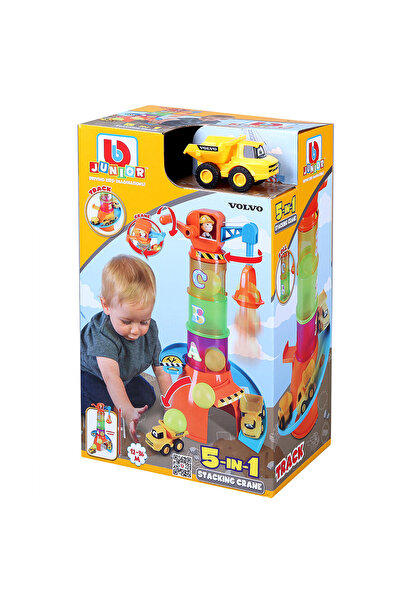 Bburago Junior Set de joaca cu macara si basculanta, Bburago, Volvo