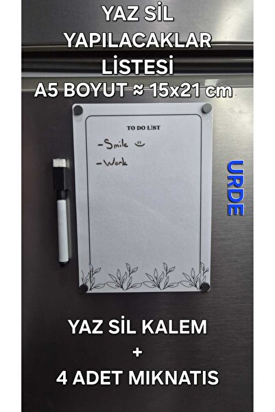 URDE Yaz Sil To Do List Magnet Yapılacaklar Listesi Magnet - Mıknatıslı Notlu...