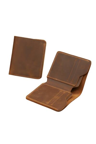 RONIC X Men's wallet Ronic X, genuine leather, vintage, brown, 9x0.93x11cm