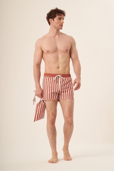 Whitefin Men's Swim Shorts Coral Line