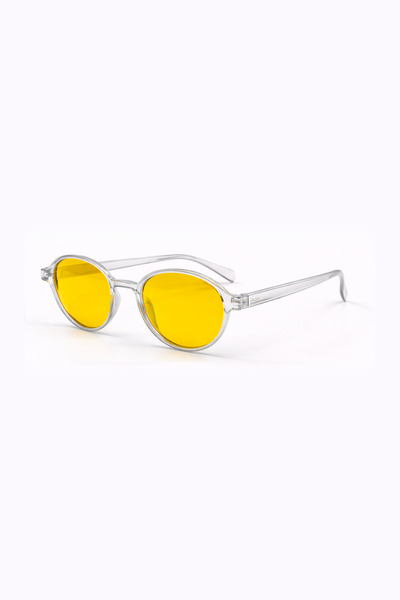 Toz Vintage Sevune Transparent Frame Yellow Glass Vintage Retro Sunglasses