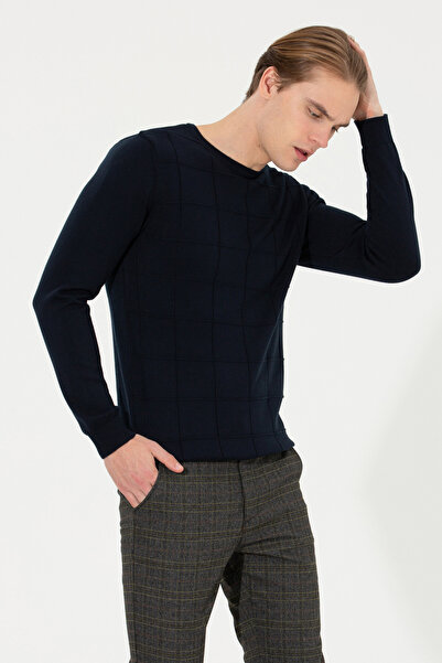 U.S. Polo Assn. Men's Navy Blue Crew Neck Knitwear Sweater 50252303-Vr033